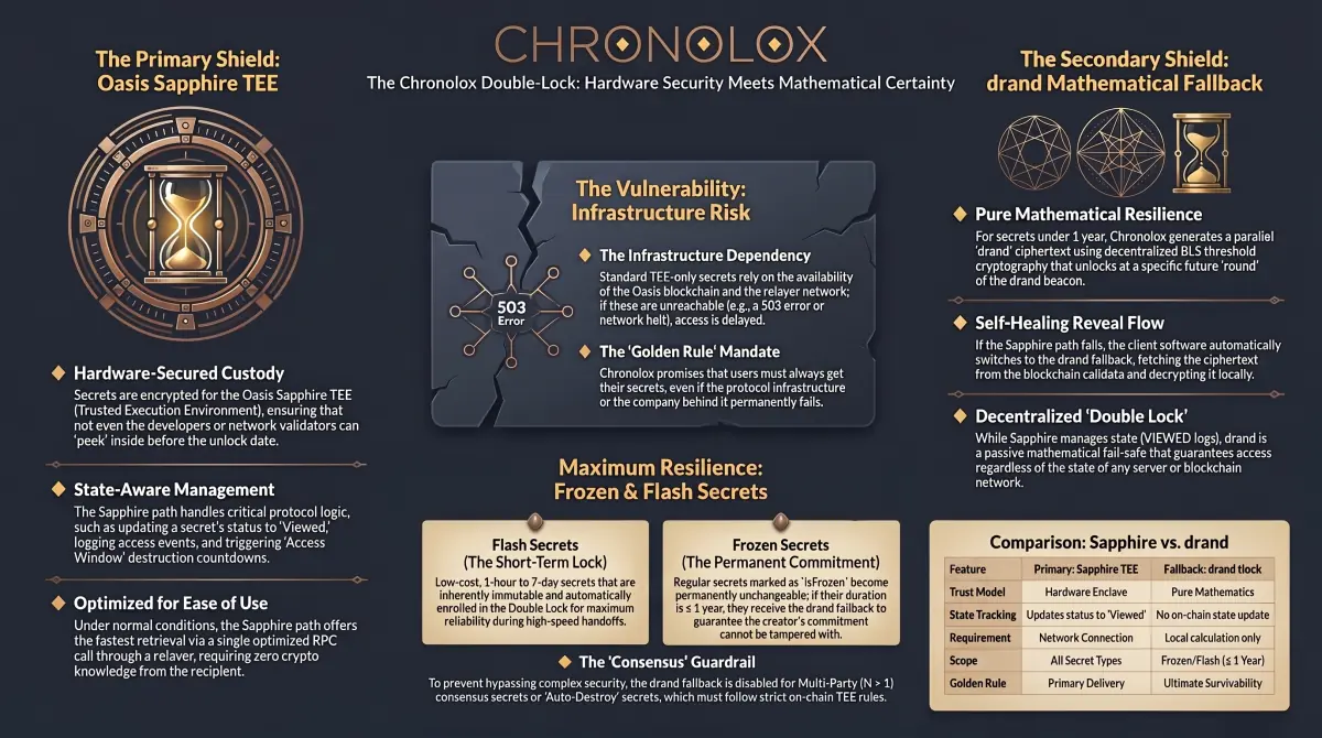Chronolox Double-Lock Security System — primary and fallback encryption paths